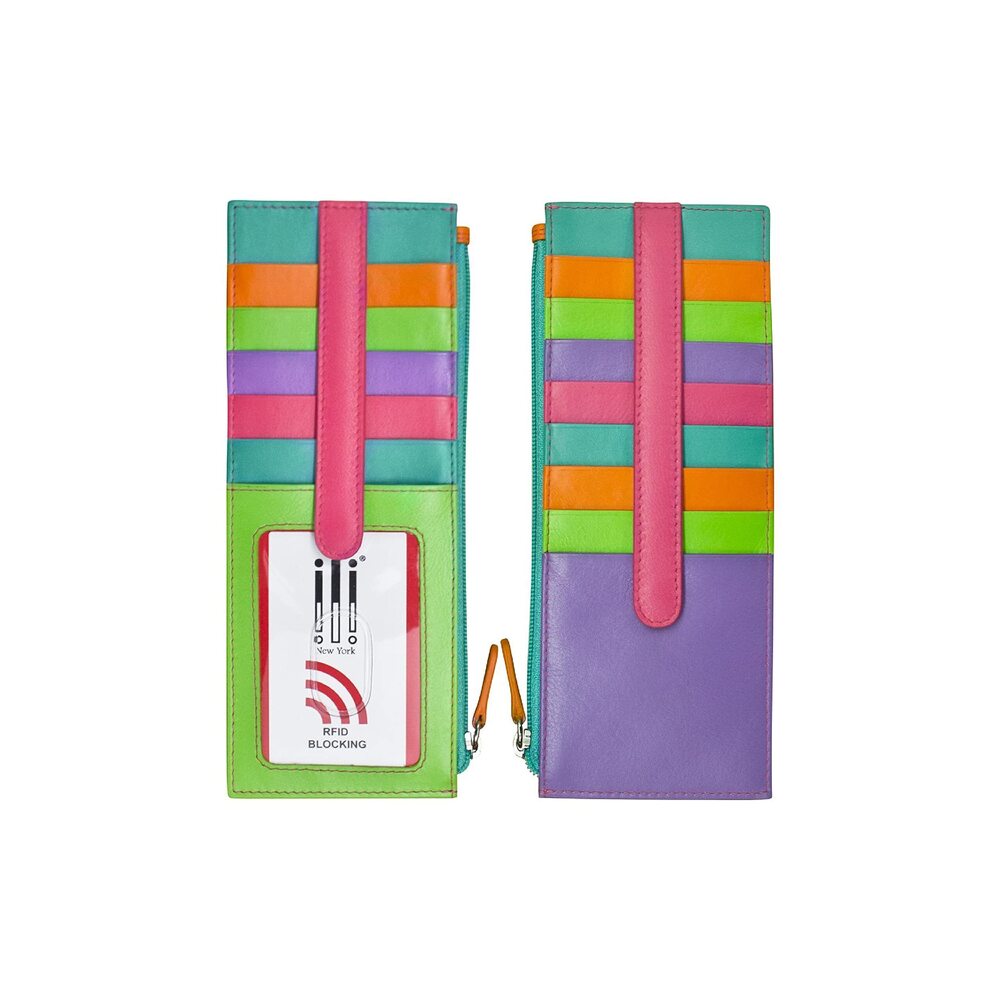 7930 Long Double Sided Slim Wallet, RFID Blocking Card Holder with ID